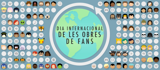 Dia Internacional de les Obres de Fans, amb emoticons temàtics i representacions d'obres de fans arreu del món