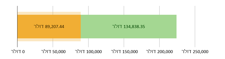 הוצאו 89,207.44 דולר; נותרו 134,838.35 דולר 