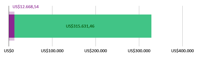 US$12.668,54 donados; faltan US$315.631,46