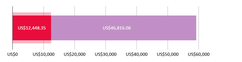 US$12,448.35 ang nagastos; US$46,816.06 ang natira
