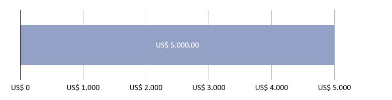 US$0 gastos; US$5.000,00 previstos