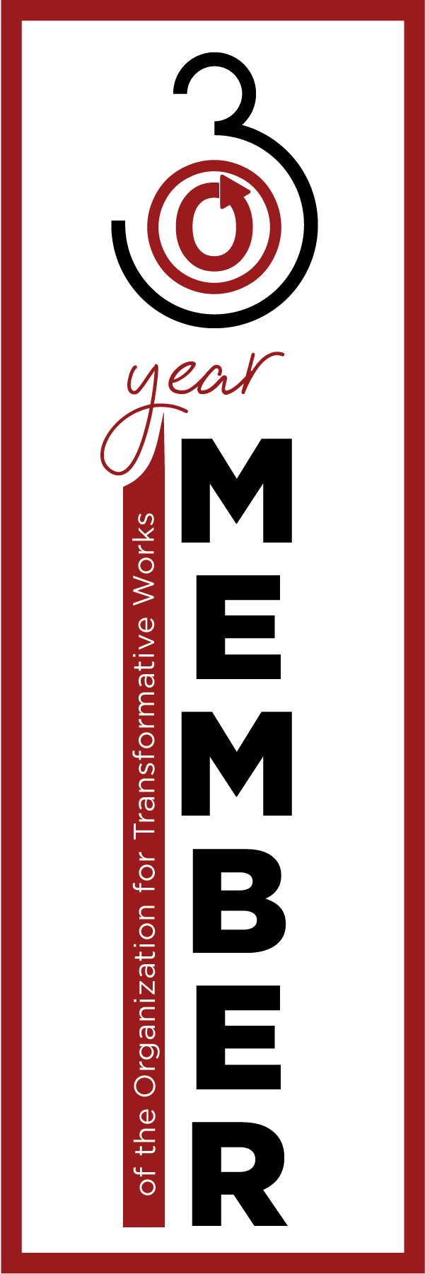 Marque-page avec l’inscription "Membre depuis 3 ans" et le logo de l’OTW.